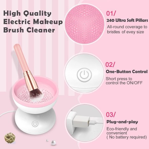 Makeup Brushes Tool & Electric Makeup Brush Cleaner Wash Pack - Picture 5 of 11
